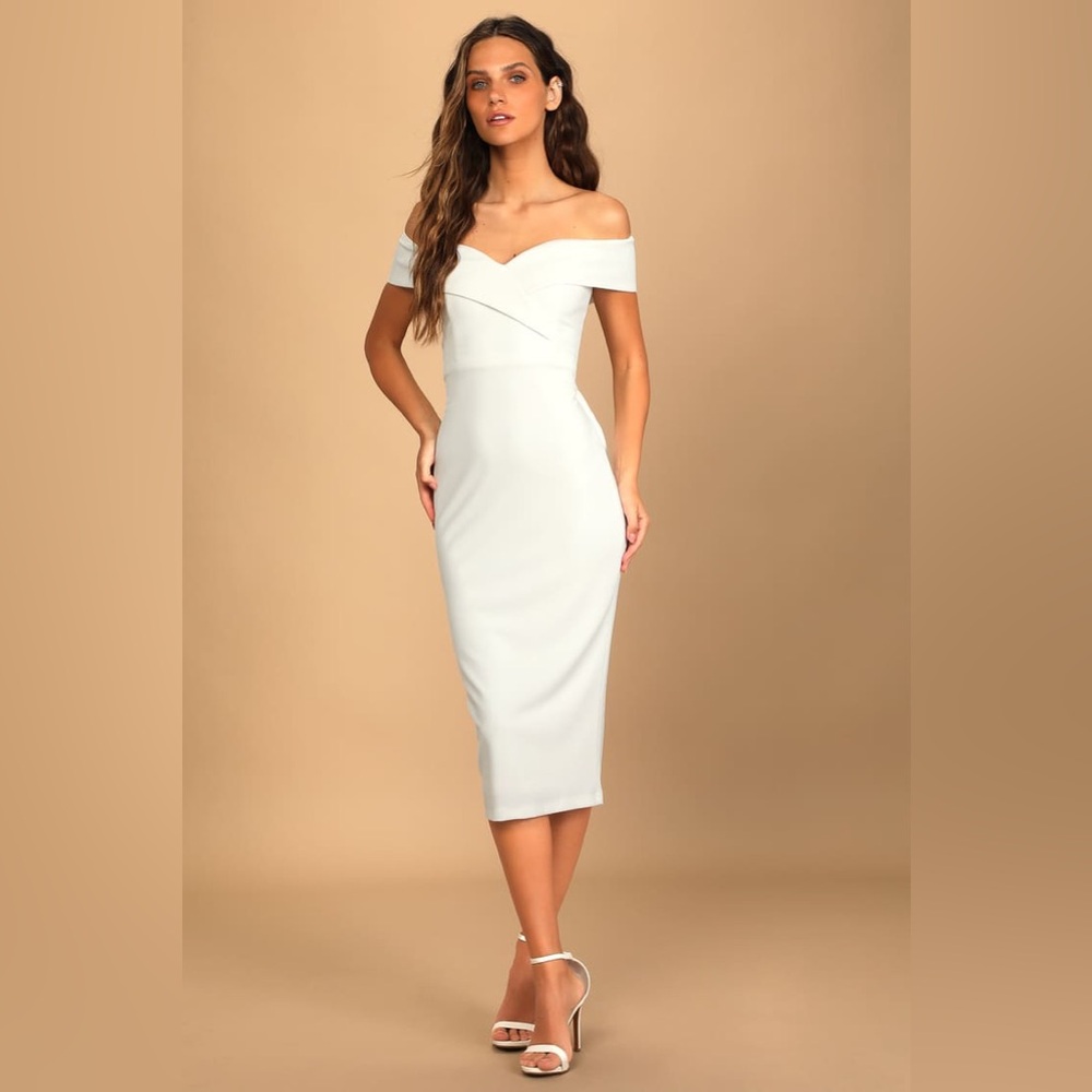 Lulu's Off-Shoulder White Dress